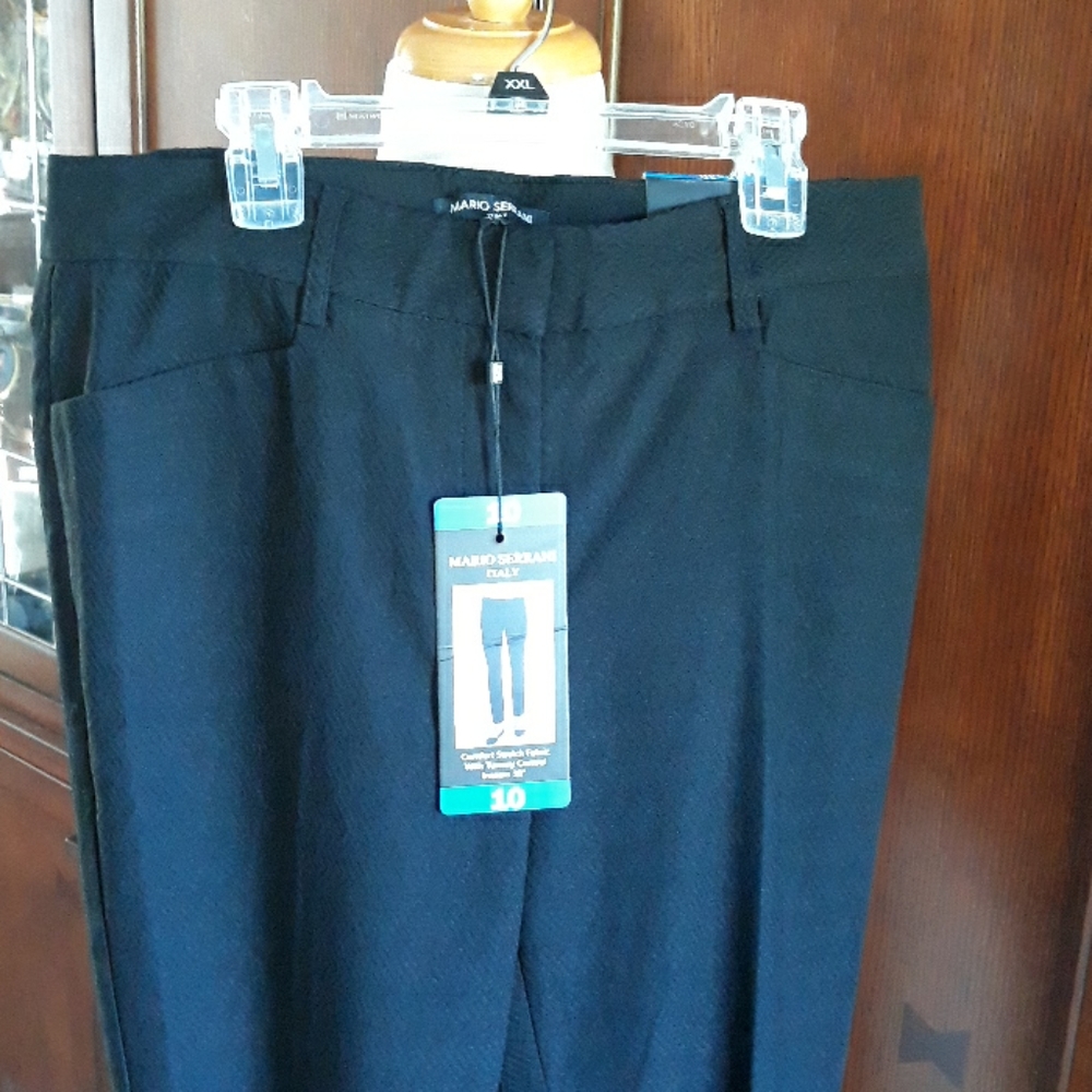 NWT Mario Serrani Black Slim Fit Pant